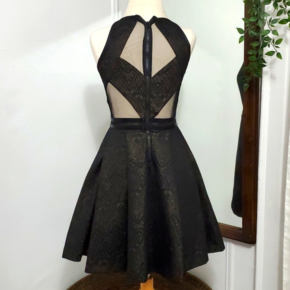 Parker Black Gold & Jacquard Style Dress - Picture 4 of 9